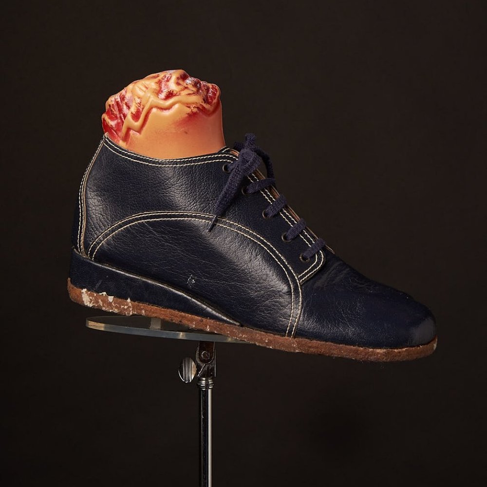 1970s Blue Leather Ankle Boots Shoes